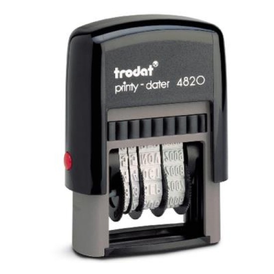 TRODAT PRINTY - DATERS / DATE+TEXT / DIAL-A-PHRASE STAMPS TRODAT 4820 4mm date  Black