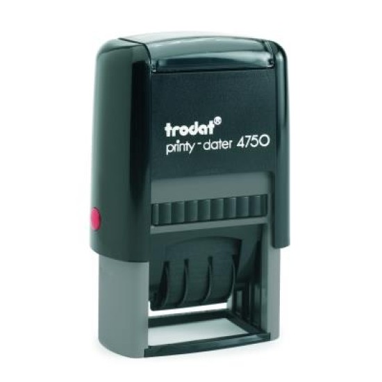 TRODAT PRINTY - DATERS / DATE+TEXT / DIAL-A-PHRASE STAMPS TRODAT 4750 4mm date + 41x24mm plate  Blac