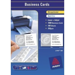 Avery Business Cards L7415-100 10up 100 Sheets Inkjet Laser