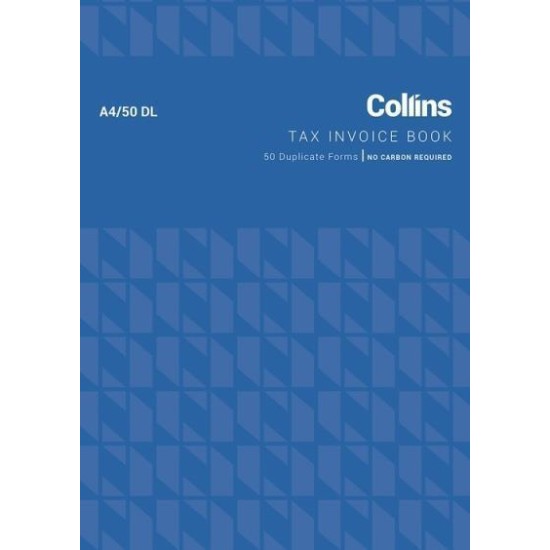 COLLINS TAX INVOICE A4/50DL DUPLICATE NO CARBON REQUIRED