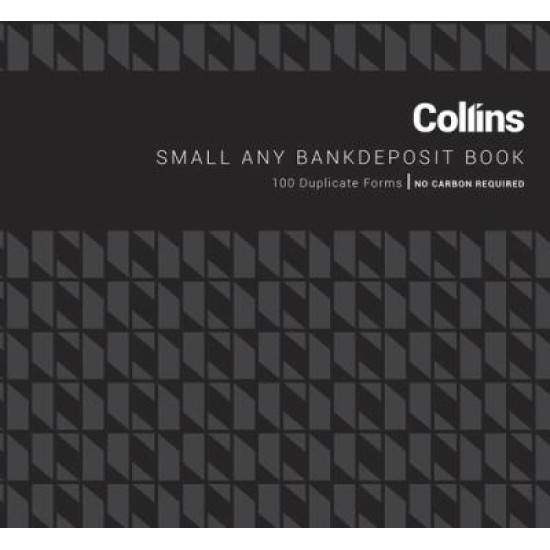 COLLINS DEPOSIT BOOK ANY BANK SMALL 100 LEAF NO CARBON REQUIRED