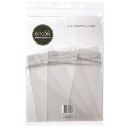 DIXON RESEALABLE BAGS PACK 25 230X305MM