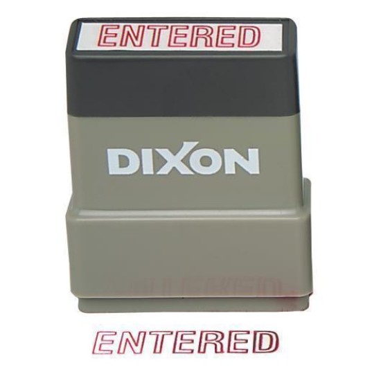 DIXON STAMP 027 ENTERED RED PRE INKED