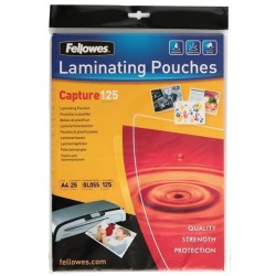 FELLOWES LAMINATING POUCH A4 125 MICRON 25 PACK