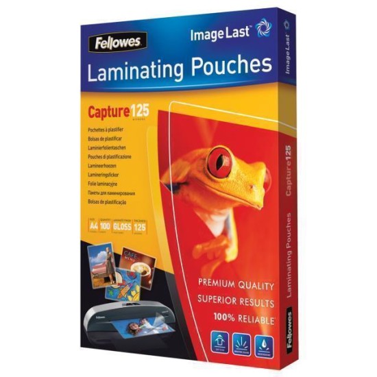 Fellowes Laminating Pouches A4 Gloss 125 Micron, Pack of 100