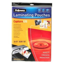 FELLOWES LAMINATING POUCH A3 125 MICRON 25 PACK
