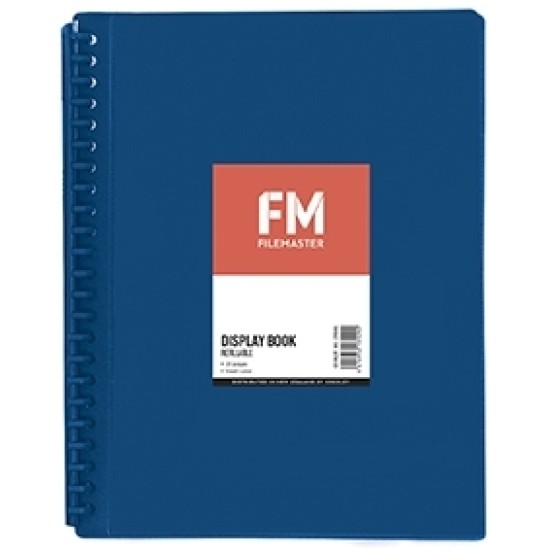 FM DISPLAY BOOK BLUE INSERT COVER 20 POCKET REFILLABLE