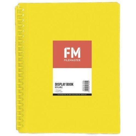 FM DISPLAY BOOK YELLOW INSERT COVER 20 POCKET REFILLABLE