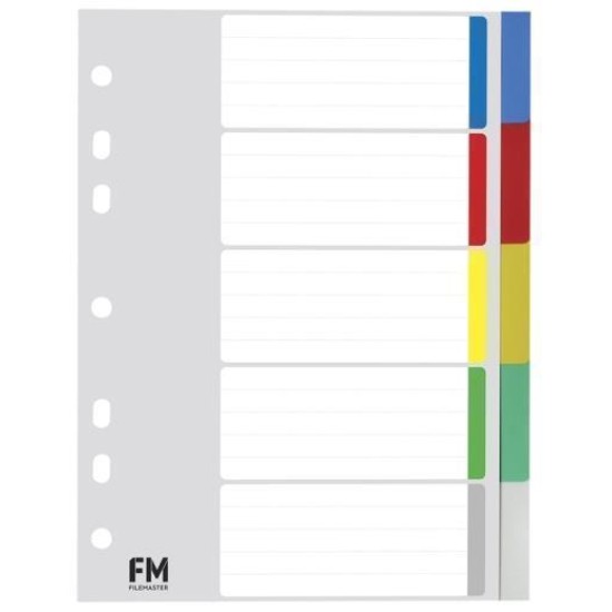FM INDICES A5 5 TAB POLYPROP COLOURED