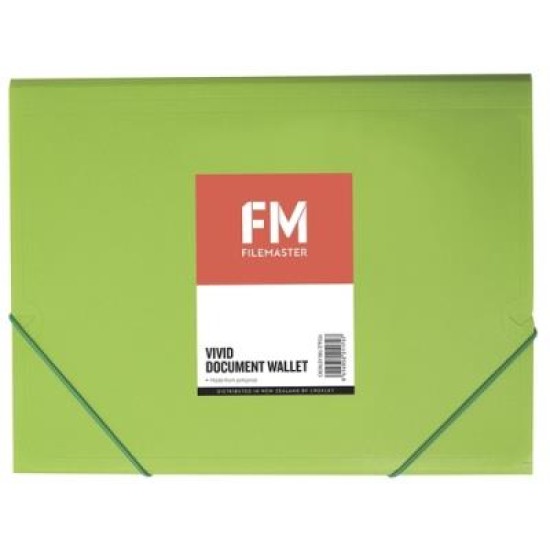 FM DOCUMENT WALLET VIVID LIME GREEN A4