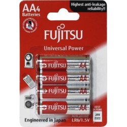 FUJITSU BATTERIES AA UNIVERSAL 4 PACK 1.5V POWER