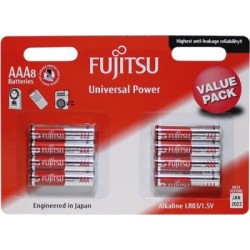 FUJITSU BATTERIES AAA UNIVERSAL 8 PACK 1.5V POWER