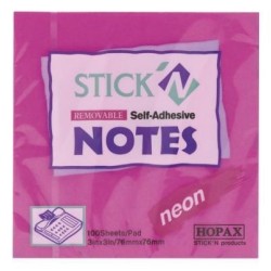 Stick'n Note 76x76mm 100 Sheet Neon Magenta