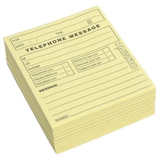 OLYMPIC PAD TELEPHONE MESSAGE YELLOW 115X99MM 50 LEAF