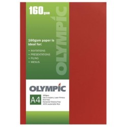 OLYMPIC CARD A4 INTENSIVE ORANGE 160GSM 15 SHEETS