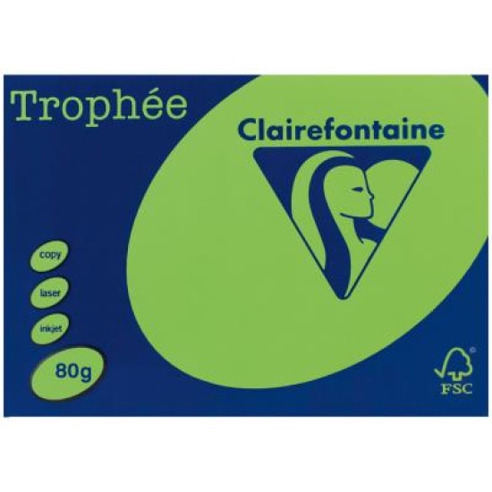 TROPHEE PAPER A4 FLUORO GREEN 80GSM 500 SHEETS