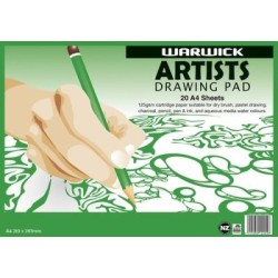 Warwick Pad A4 Artists Drawing 20 Leaf 125gsm
