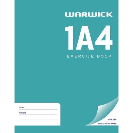 WARWICK EXERCISE BOOK 1A4 24 LEAF UNRULED 230X180MM