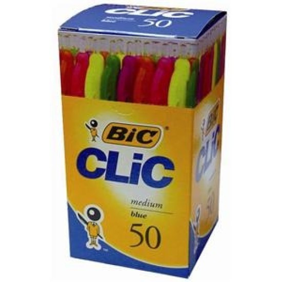 Bic Clic 2000 Ballpoint Pen Multi Pack 50pcs