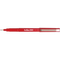 artline 200 fineline pen 0.4mm red