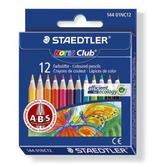 Noris® 144 Coloured pencil half normal size - asst 12's