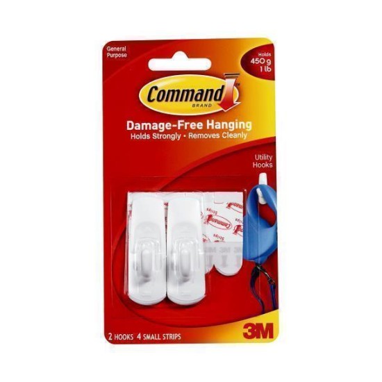 Command Hook 17002 Small White, Pack of 2