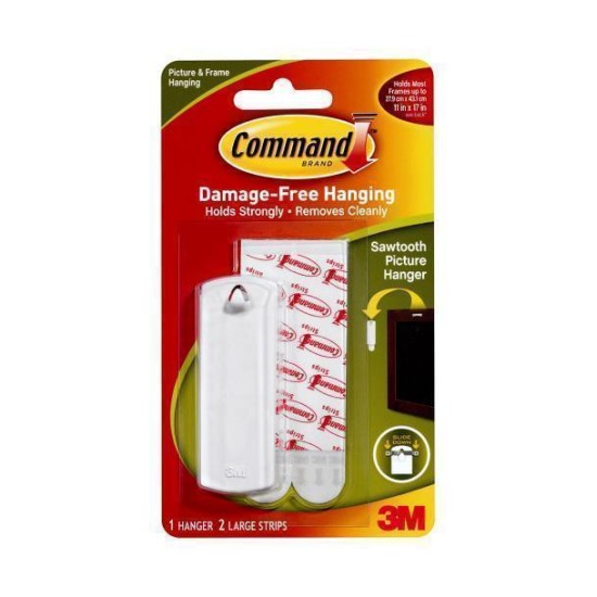 Command Picture Hanger 17040 Large White Sawtooth Pk/1