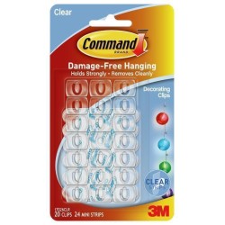Command Decorating Clips 17026CLR Clear, Pack of 20