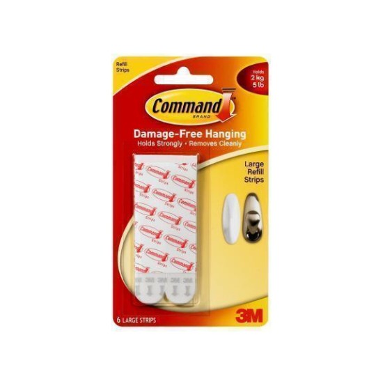 Command Refill Strips 17023P Large White, Pack of 6