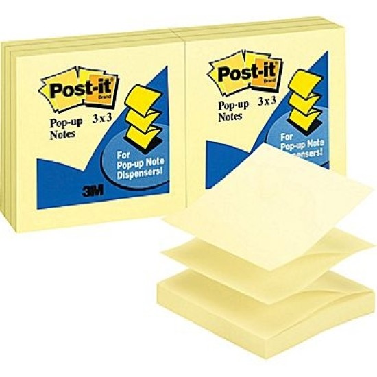Post-it Notes Pop Up Refill R330-YW 76x76mm Yellow 100 sheet pad (Retail)