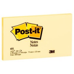 Post-it Notes - Standard 655-Y Yellow 76mm x 127mm