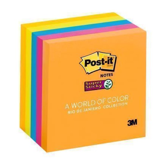 Post-it Super Sticky Notes 654-5SSUC 76x76mm Rio, Pack of 5