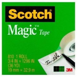 Scotch Magic Tape 810 33m Boxed Refill Roll 19mm x 33m