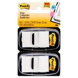 Post-it Flags - 25mm - Twin Packs 680-WE2 Twin Pack - White 25mm x 43mm