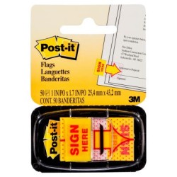 Post-it Flags - 25mm - Single Packs 680-9 Single pack - Sign Here 25mm x 43mm