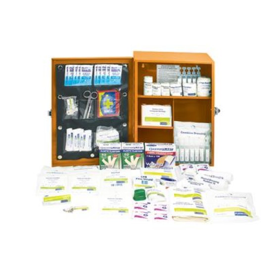 Platinum First Aid Kit Medium 105 Piece Medium Green Metal Cabinet