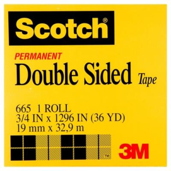 Scotch Double Sided Tape 665 19mm x 33m