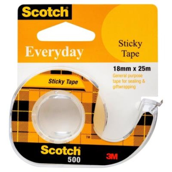 Scotch Everyday Tape 500 18mm x 25m on Dispenser