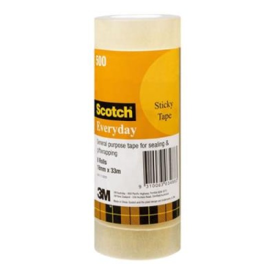 Scotch Everyday Tape 500 18mmx33m, Pack of 8