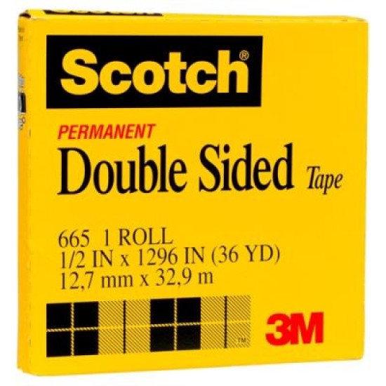 Scotch Double Sided Tape 665 12.7mm x 33m