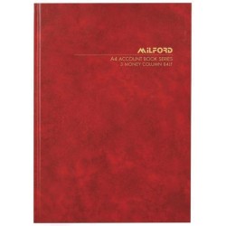 Milford A4 84lf 3 Money Column Account Book Hard Cover