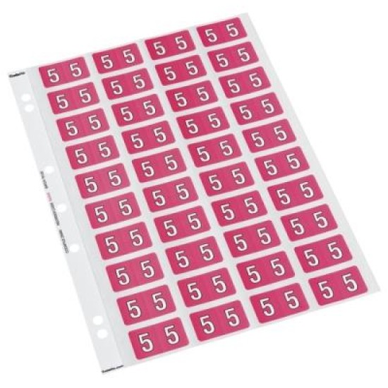 CODAFILE LABEL NUMERIC 5 25MM PACK 5 SHEETS