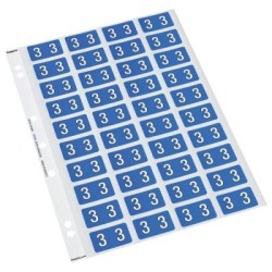 Codafile Label Numeric 3 25mm Pack 5 Sheets