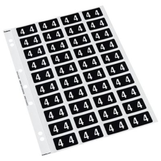 CODAFILE LABEL NUMERIC 4 25MM PACK 5 SHEETS