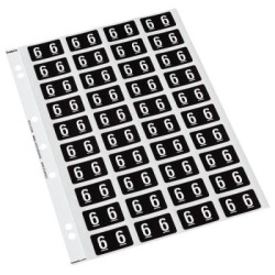 Codafile Label Numeric 6 25mm Pack 5 Sheets