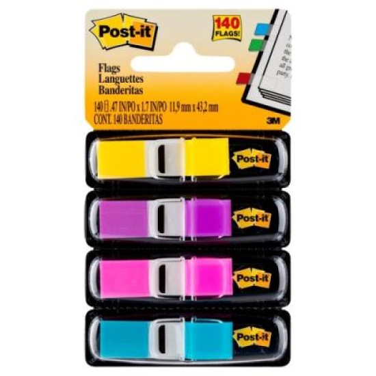 Post-it Flags 683-4AB 12x43mm Bright, Pack of 4