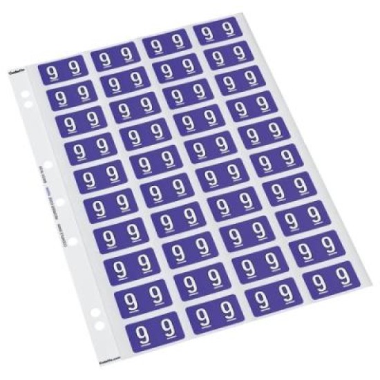 CODAFILE LABEL NUMERIC 9 25MM PACK 5 SHEETS