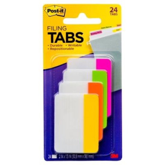 Post-it Filing Tabs 686-PLOY 50x38mm Bright, Pack of 4