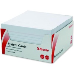 ESSELTE SYS CARDS 127X76MM(5X3)WHT PK500