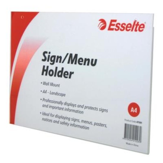ESSELTE SIGN/MENU HOLD WALL/MNT L/S A4